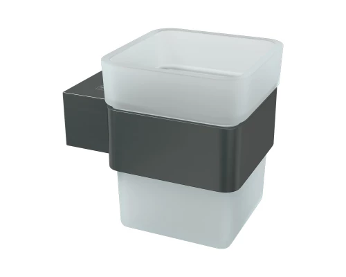 Стакан для зубных щеток SMOOTH LINE с держателем, графит