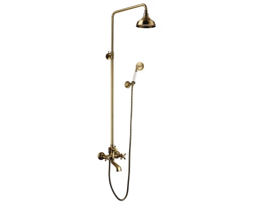 Vintage Смеситель для ванны-душа, пов.излив 156мм верх.лейка'Троп.дождь', р/ДВ, бронза, LM, LM2862B