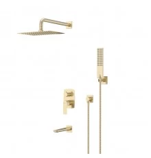 Ursus Смеситель для ванны и душа встраиваемый с дополнительной 1-функц. лейкой, матовое золото