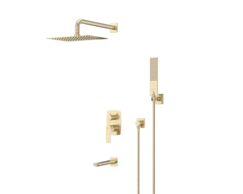 Ursus Смеситель для ванны и душа встраиваемый с дополнительной 1-функц. лейкой, матовое золото