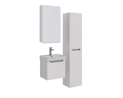 Тумба Lemark BUNO MINI 45 см под 1 раковину, подвесная, 1 ящик, цвет планки: Серый, цвет корпуса, фа