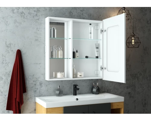 Зеркало-шкаф Aperio LED 800х800 правый с розеткой