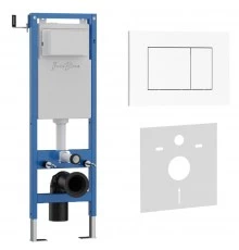 Комплект 2в1 IBERICA BLANCA инсталляция SILENCIO MINI, кнопка смыва ESTI-S белый глянцевый (IB.001M.855)