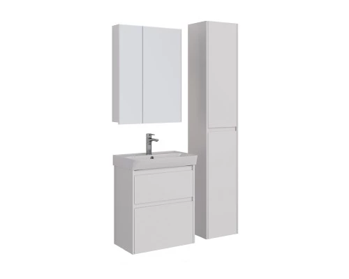 Тумба Lemark COMBI 60 см под 1 раковину, подвесная/напольная, 2 ящика, цвет корпуса, фасада: Белый г