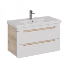 Тумба Lemark OLIVIA 100 см под 1 раковину, подвесная, 2 ящика, цвет корпуса: Дуб кантри, цвет фасада