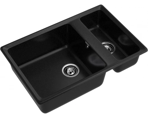 GRANFEST Мойка композит LEVEL, GF-LV-760K, 1.5-чаши 760*500, черный