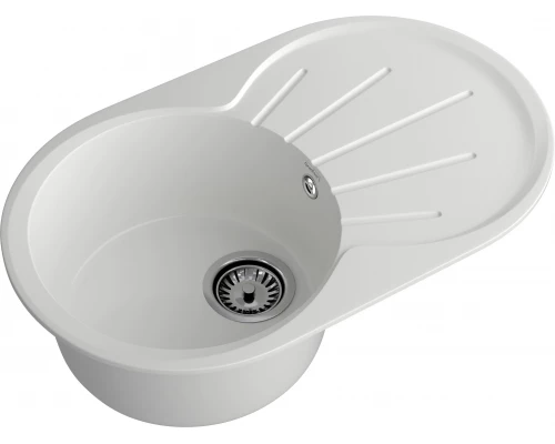 GRANFEST Мойка композит RONDO GF-R--750L  чаша с крылом 750*460мм   иней арт.GF-