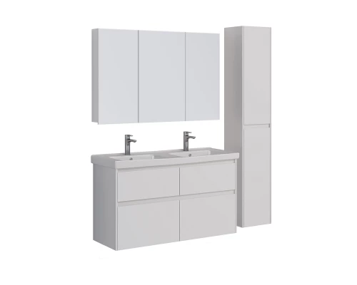 Тумба Lemark COMBI 125 см под 2 раковины, подвесная/напольная,4 ящика, цвет корпуса, фасада: Белый г