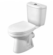 АНИМО Унитаз-компакт, горизонт. выпуск, 2-х реж. арматура, сиденье дюропласт. Soft-close. САНТЕК