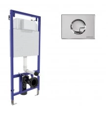 Инсталляция  для скрытого монтажа унитаза NOVUM кнопка R3 хром глянец, BERGES