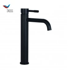 ГОРОД Смеситель для умывальника с высоким корпусом, черный, СЛ-ОД-Д14, Славен