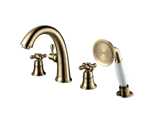 Vintage Смеситель на борт ванны, на борт 4отв. с изливом 178мм, р/ДВ, бронза, LM, LM2841B