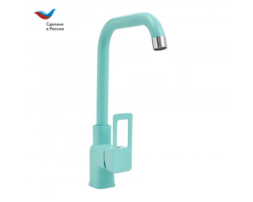 Коттедж Смеситель для мойки с высоким  изливом, одноручный, мятный,  СЛАВЕН, СЛ-ОД-Д92