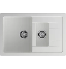 GRANFEST Мойка композит QUADRO GF-Q--775KL 1.5-чаш+крыло 775*500мм   иней арт.GF-