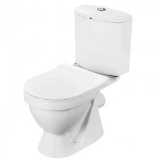 АЛЬКОР Унитаз-компактс горизонт. выпуском,стандарт- 2 реж.,дюропл,микролифт,безободк, RIMLESS.САНТЕК