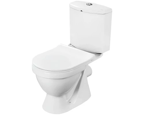 АЛЬКОР Унитаз-компактс горизонт. выпуском,стандарт- 2 реж.,дюропл,микролифт,безободк, RIMLESS.САНТЕК