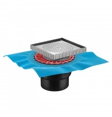 Трап водосток напольный ZENTRUM Keramik 150х150 под плитку, без обрамления, выпуск D50/75/110 H74 ве