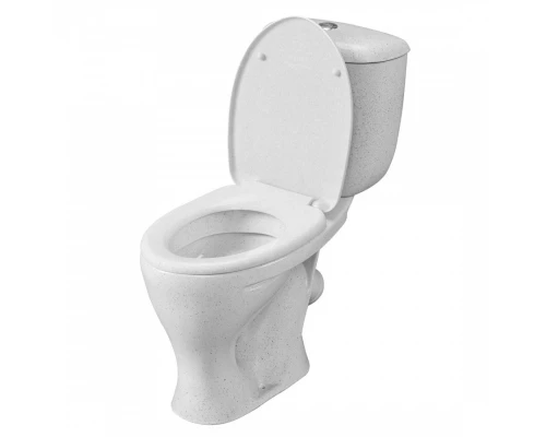 Унитаз-компакт "Воротынский" косой выпуск, с кнопочной арматурой и сиденьем, крап на белом SANTERI