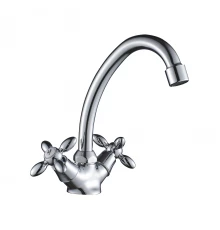 DR53 Смеситель для раковины, пов.излив 122мм, р/ДВ, хром, DR, DR53012