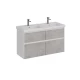 Тумба Lemark COMBI 125 см под 2 раковины, подвесная/напольная,4 ящика, цвет фасада: Бетон, цвет корп