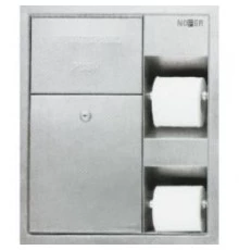 Встраиваемый шкаф с двумя держателями для туалетной бумаги и баком для мусора 508*438*108, шт