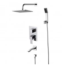 Unit Смеситель для ванны и душа, монолит.излив190мм верх.лейка встраиваемый, р/ОД, хром, LM, LM4522C