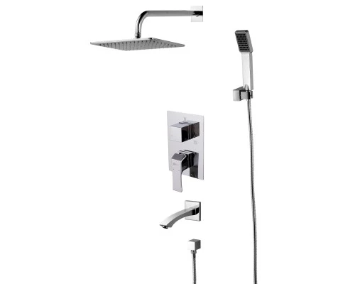 Unit Смеситель для ванны и душа, монолит.излив190мм верх.лейка встраиваемый, р/ОД, хром, LM, LM4522C