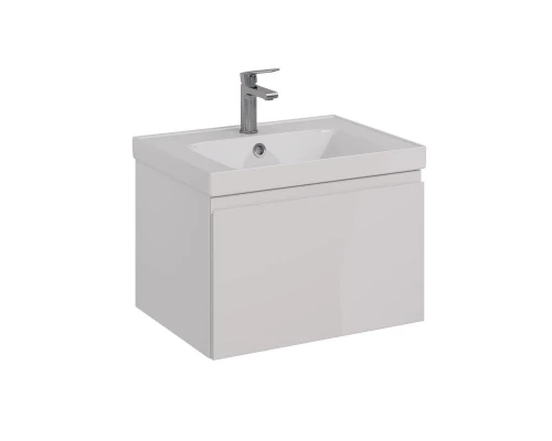 Тумба Lemark VEON MINI 60 см под 1 раковину, подвесная,1 ящик, цвет корпуса, фасада: Белый глянец