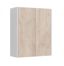 Шкаф Lemark COMBI 60 см подвесной, 2-х дверный, цвет фасада: Дуб кантри, цвет корпуса: Белый глянец