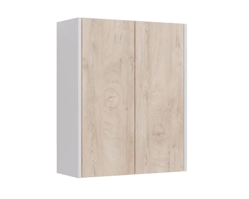 Шкаф Lemark COMBI 60 см подвесной, 2-х дверный, цвет фасада: Дуб кантри, цвет корпуса: Белый глянец