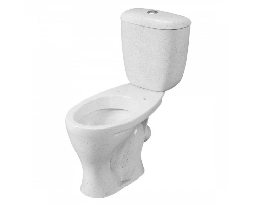Унитаз-компакт "Воротынский" косой выпуск, с кнопочной арматурой и сиденьем, крап на белом SANTERI