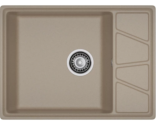 GRANFEST Мойка композит VERTEX, GF-V-680L, чаш+кр 680*500, песочный