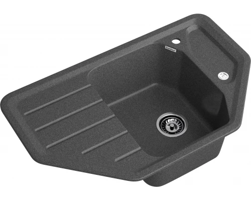 GRANFEST Мойка композит CORNER  GF-C--800E угловая 800*500мм  графит арт.GF-C