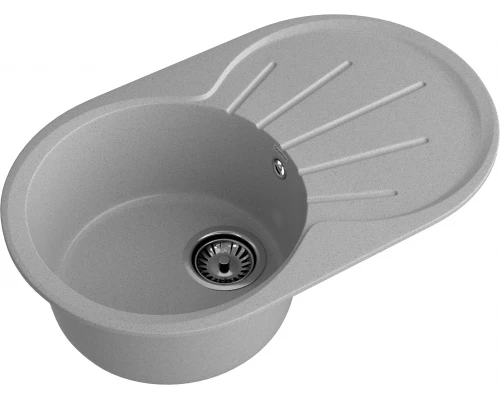 GRANFEST Мойка композит RONDO GF-R--750L  чаша с крылом 750*460мм   серый арт.GF-