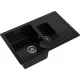 GRANFEST Мойка композит QUADRO GF-Q--775KL 1.5-чаш+крыло 775*500мм   черный арт.GF-