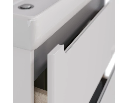 Тумба Lemark BUNO 70 см под 1 раковину, подвесная/напольная, 2 ящика, цвет планки: Серый, цвет корпу