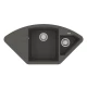 Кухонная мойка Lemark IRKANA 980 врезная угловая с доп. чашей и крылом из кварцгранита, Серый шёлк