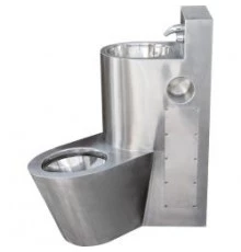 Туалет из нержавеющей стали с умывальником COMBI антивандальный правый настенный, шт