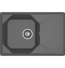 GRANFEST Мойка композит UNIQUE, GF-U-740L, чаш+кр 740*500, графит