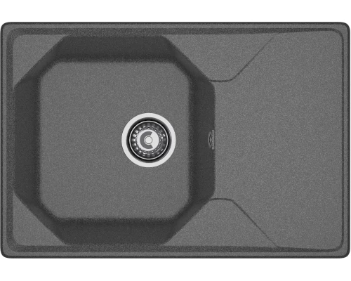 GRANFEST Мойка композит UNIQUE, GF-U-740L, чаш+кр 740*500, графит