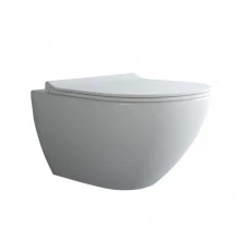 Унитаз подвесной PUMA XL Rimless, сиденье дюропласт Toma Slim SO, микролифт, быстросъем, белый, BERG