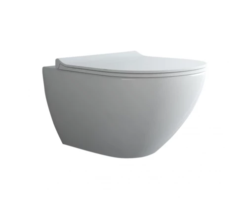 Унитаз подвесной PUMA XL Rimless, сиденье дюропласт Toma Slim SO, микролифт, быстросъем, белый, BERG