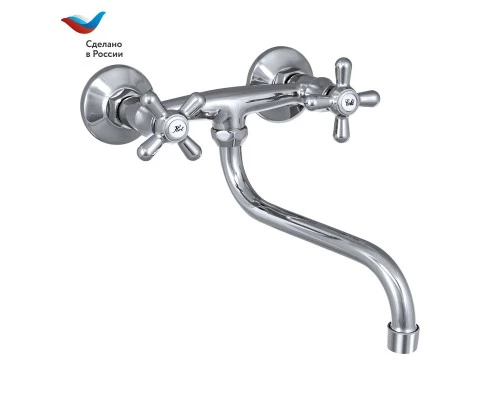 ПРОРАБ Смеситель для мойки настенный, двуручный, СЛАВЕН, О24