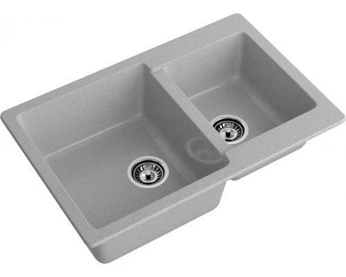 GRANFEST Мойка композит PRACTIK GF-P--780K  2 чаши 780*510 мм  серый арт.GF-