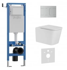 Комплект 3в1 IBERICA BLANCA инсталляция SILENCIO MINI, унитаз TOLEDO ALTO белый, кнопка смыва INOX-R хром матовый (IB.001M.TLA.234.1501)