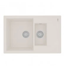 Кухонная мойка Lemark RAMZA 760 врезная прямоугольная с доп.чашей и крылом из кварцгранита, Жасмин 