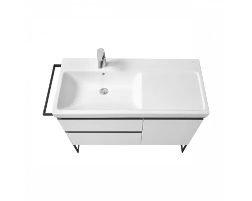 DOMI Тумба под раковину Gap Plus 100, 2 ящ., 1 дв., белый глянец, левая, ROCA