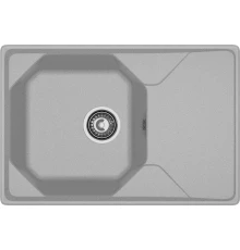 GRANFEST Мойка композит UNIQUE, GF-U-740L, чаш+кр 740*500, серый