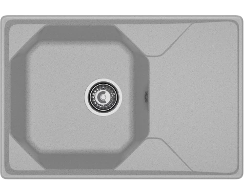 GRANFEST Мойка композит UNIQUE, GF-U-740L, чаш+кр 740*500, серый