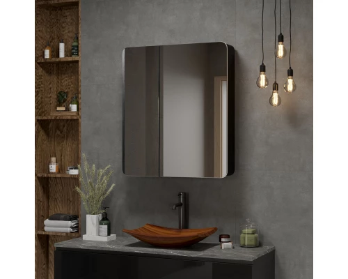 Зеркало-шкаф Eltoro black LED 760х850